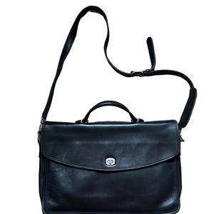 Vintage Coach Lexington Black Leather Briefcase/Messenger Shoulder Bag #5265